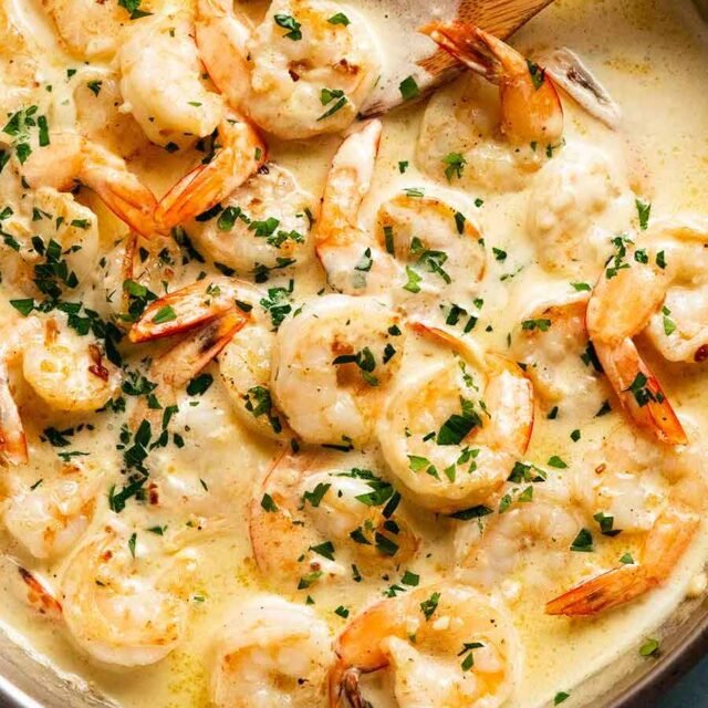 Homemade Creamy Garlic Prawns Recipe Recipe